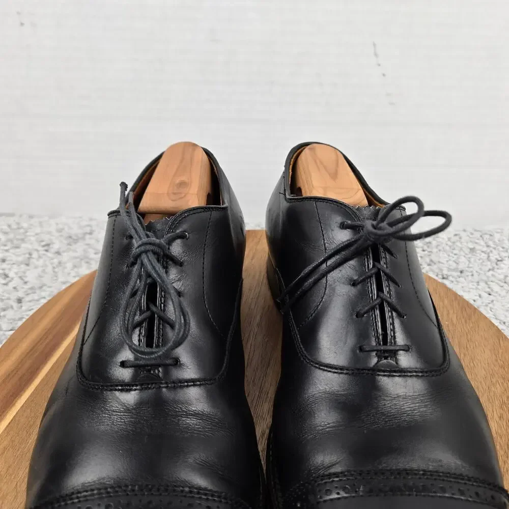 Alden Mens 11.5D 901 Cap Toe Black Leather Business Casual Oxford Dress Shoe